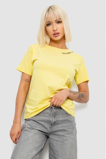 Футболка женская с принтом, цвет желтый, 244R1043-5