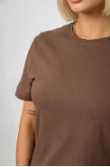 Футболка жіноча однотонна, колір коричневий, 129R8900 - фото № 4