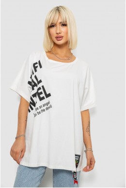 Футболка женская с принтом, цвет молочный, 244R5004