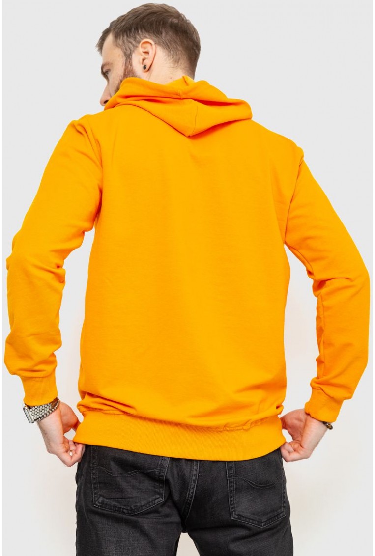 Купити Худі чоловічий з принтом, колір помаранчевий, 167R530 - Фото №4