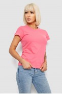 Футболка женская однотонная, цвет розовый, 129R8900 оптом - фото № 2