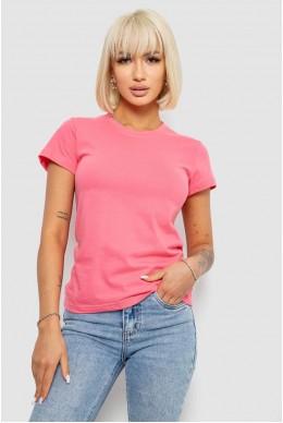 Футболка женская однотонная, цвет розовый, 129R8900