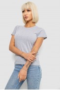 Футболка жіноча однотонна, колір сірий, 129R8900 - фото № 2