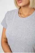 Футболка жіноча однотонна, колір сірий, 129R8900 - фото № 4
