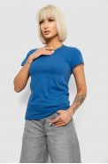 Футболка жіноча однотонна, колір синій, 129R8900 - фото № 2
