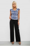 Блуза в клетку, цвет синий, 230R2502 - фото № 1