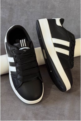 Кросівки жіночі екошкіра, колір чорно-білий, 248RJH300-6