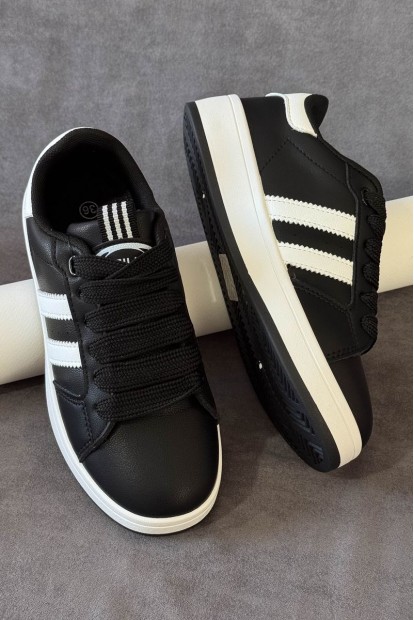 Кросівки жіночі екошкіра, колір чорно-білий, 248RJH300-6