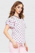 Блуза женская в гороховий принт, цвет розовый, 230R151-4 - фото № 2