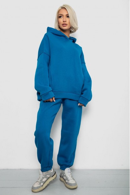 Спортивний костюм жіночий на флісі, колір темно-бірюзовий, 247R2011K