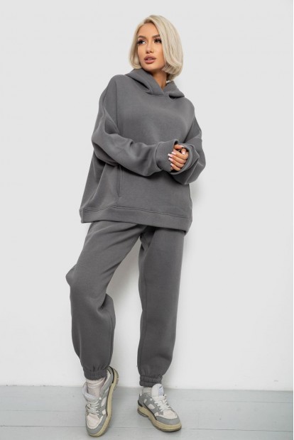 Спортивный костюм женский на флисе, цвет темно-серый, 247R2011K