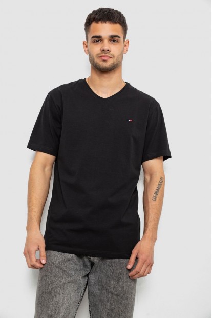 Футболка мужская однотонная, цвет черный, 244R6312