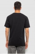 Футболка чоловіча однотонна, колір чорний, 244R6312 - фото № 3