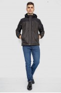 Куртка мужская демисезонная с капюшоном  -уценка, цвет черный, 214R61035-U-30 оптом - фото № 1