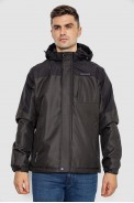 Куртка мужская демисезонная с капюшоном  -уценка, цвет черный, 214R61035-U-30 оптом - фото № 0