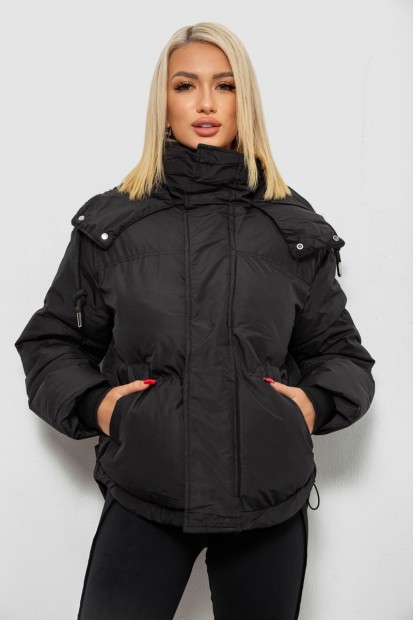 Куртка жіноча зимова коротка  -уцінка, колір чорний, 244R983-U-2