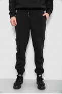 Спортивні штани чоловічі на флісі  -уцінка, колір чорний, 129RA9997-U-3 оптом - фото № 0