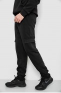 Спортивні штани чоловічі на флісі  -уцінка, колір чорний, 129RA9997-U-3 оптом - фото № 2