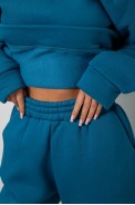 Спортивный костюм женский на флисе, цвет петроль, 247R2011K - фото № 5