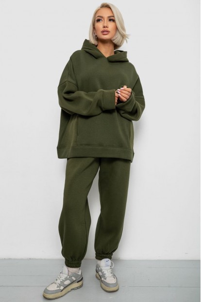 Спортивний костюм жіночий на флісі, колір хакі, 247R2011K