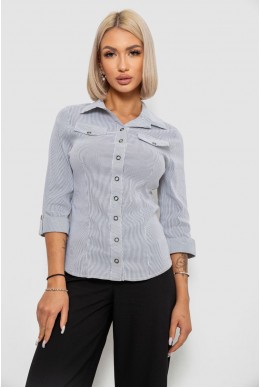 Сорочка класична в смужку  -уцінка, колір біло-сірий, 230R643-1-U-20