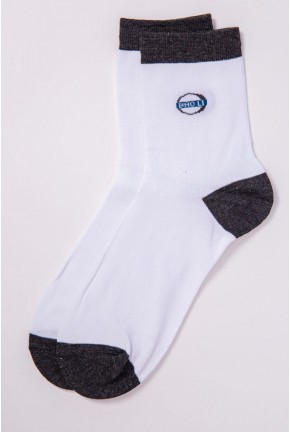 Чоловічі шкарпетки біло-сірого кольору середньої довжини 151R20-1-10
