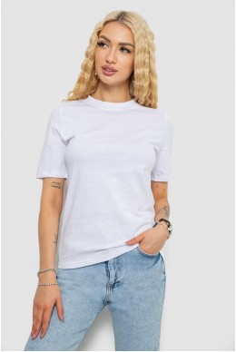 Футболка женская однотонная  -уценка, цвет белый, 241R1800-U-11