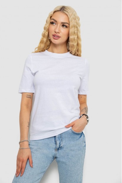Футболка женская однотонная  -уценка, цвет белый, 241R1800-U-11
