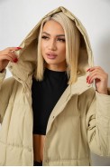 Куртка женская зимняя  -уценка, цвет бежевый, 244R8832-U-1 оптом - фото № 6