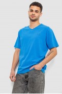 Футболка чоловіча однотонна, колір блакитний, 244R6312 - фото № 2