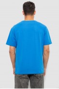 Футболка чоловіча однотонна, колір блакитний, 244R6312 - фото № 3