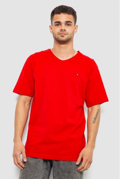 Футболка чоловіча однотонна, колір червоний, 244R6312