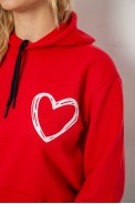 Худі жіночий на тонкому флісі  -уцінка, колір червоний, 238R57162-10-U-2 - фото № 4
