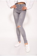 Рваные джинсы женские серого цвета 29R540-3 - фото № 0