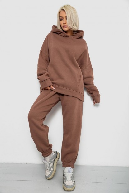 Спортивный костюм женский на флисе, цвет мокко, 247R2011K