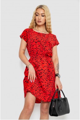 Сукня з принтом софт, колір червоно-чорний, 214R0225-5