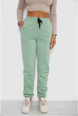 Спортивні штани жіночі на флісі  -уцінка, колір світло-м'ятний, 238R57011-U-1