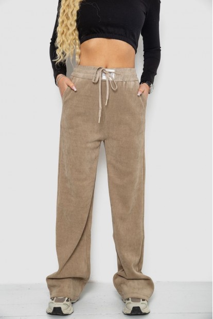 Штани жіночі вельветові, колір бежевий, 214R601