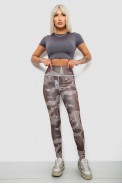 Лосини жіночі з принтом, колір коричневий, 214R090 оптом - фото № 1
