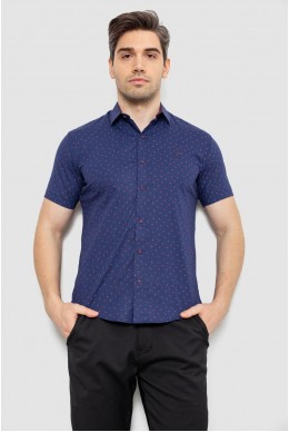 Сорочка чоловіча з принтом, колір синій, 214R7340
