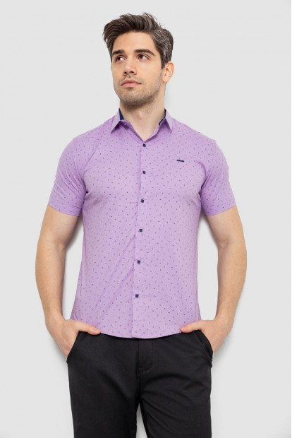 Сорочка чоловіча з принтом, колір бузковий, 214R7340