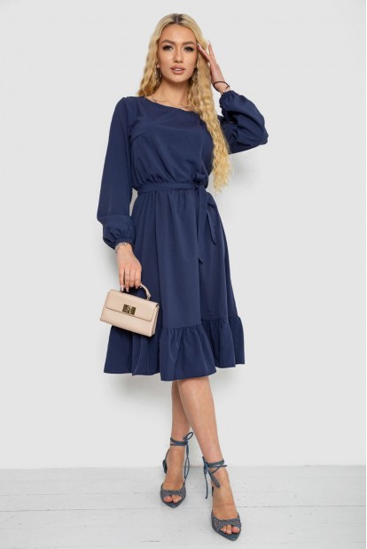 Платье однотонное софт, цвет темно-синий, 214R0227