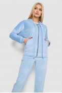 Спортивный костюм женский велюровый  -уценка, цвет голубой, 177R018-U-5 - фото № 1