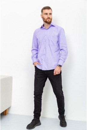 Рубашка мужская в полоску, цвет сиреневый, 131R151014