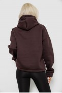 Худи женский с капюшоном на флисе, цвет шоколадный, 257R335 - фото № 3