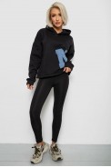 Худи женский с капюшоном на флисе, цвет черный, 257R335 - фото № 1