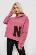 Худи женский с капюшоном на флисе, цвет пудровый, 257R335 - фото № 2