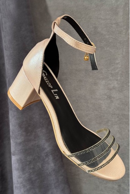 Босоножки женские, цвет пудровый, 243RE286