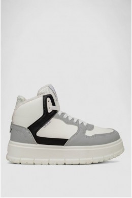 Кросівки жіночі зимові на хутрі, колір сіро-білий, 248RMB09