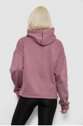 Худи женский с капюшоном на флисе, цвет сливовый, 257R335 - фото № 3